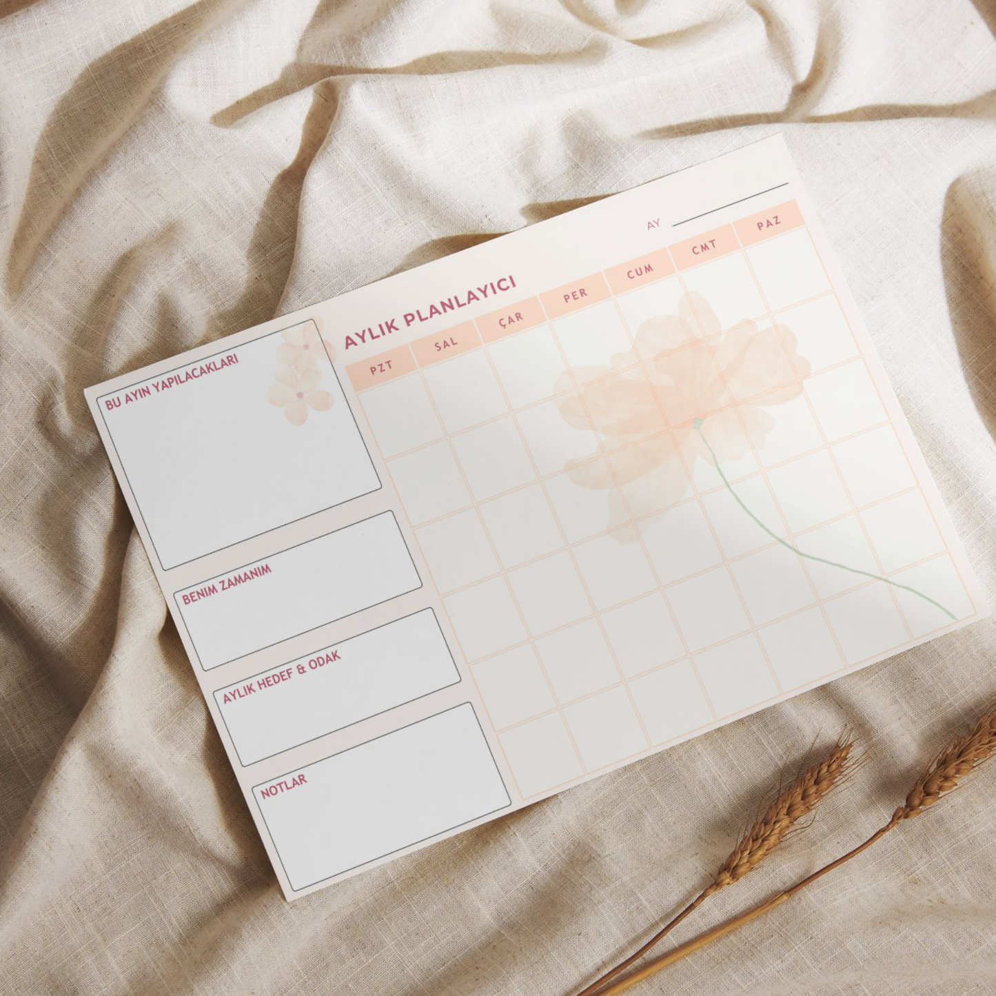 Minimalist Monthly Planner | Printable & Digital | Multilingual PDF