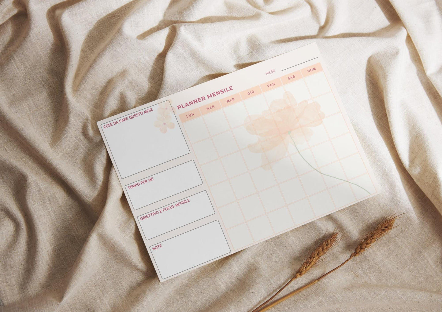 Minimalist Monthly Planner | Digital & Printable | Monthly Calendar A4 and A3 | PDF Download | 4 Languages